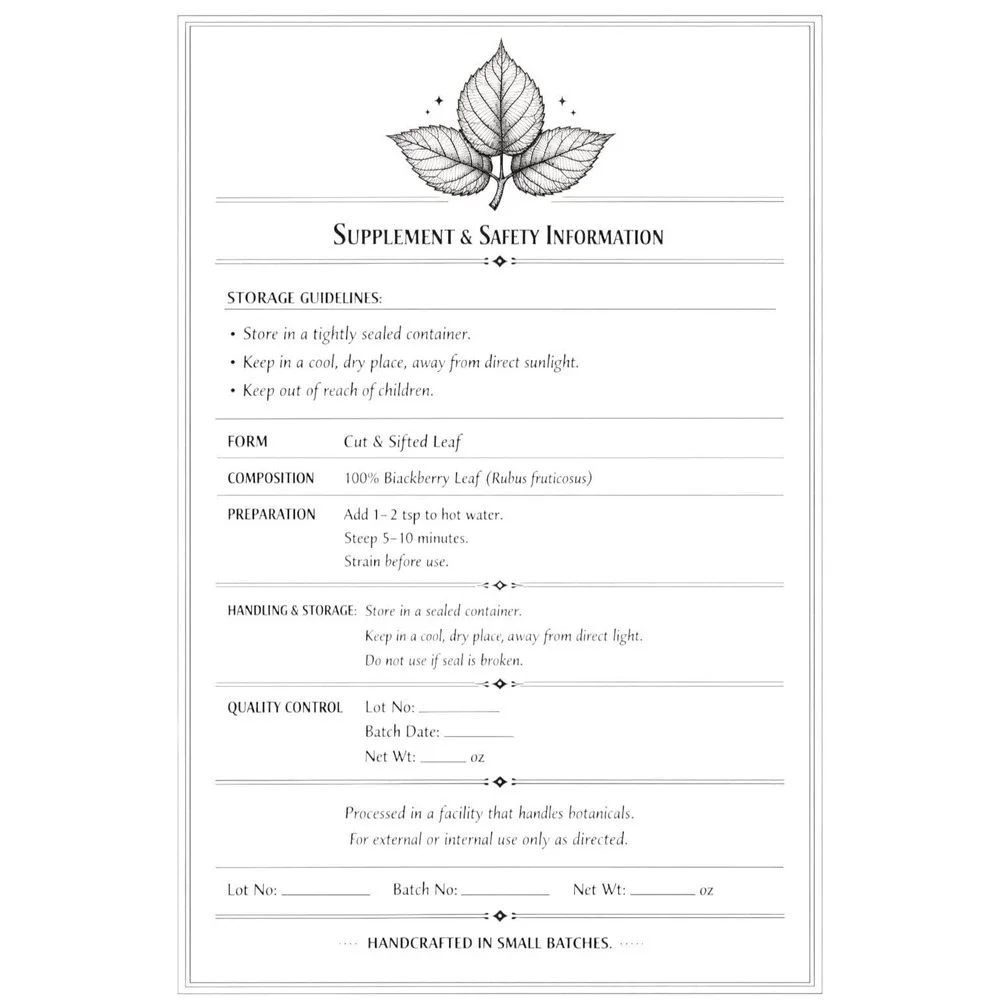Blackberry Leaf Herbal Tea | Loose Leaf Caffeine-Free Herbal Infusion